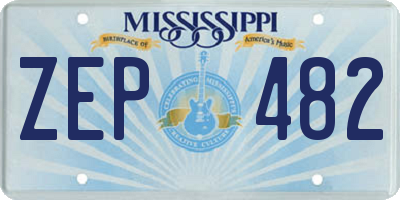 MS license plate ZEP482