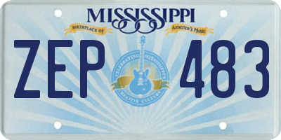 MS license plate ZEP483
