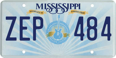 MS license plate ZEP484