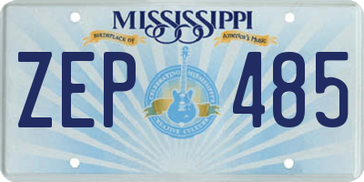 MS license plate ZEP485