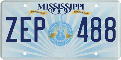 MS license plate ZEP488