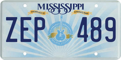 MS license plate ZEP489