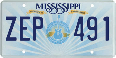 MS license plate ZEP491