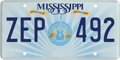 MS license plate ZEP492