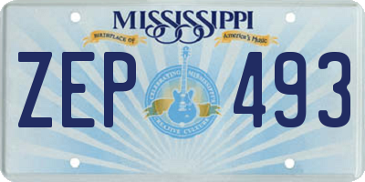 MS license plate ZEP493