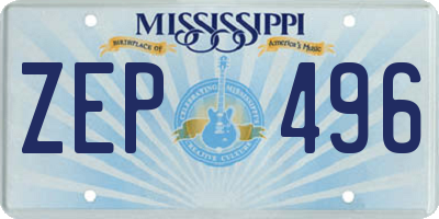 MS license plate ZEP496