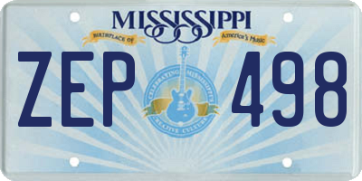 MS license plate ZEP498