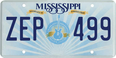 MS license plate ZEP499