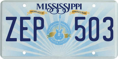 MS license plate ZEP503