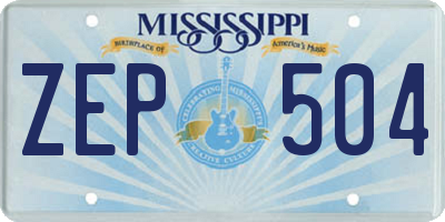 MS license plate ZEP504