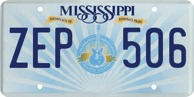 MS license plate ZEP506