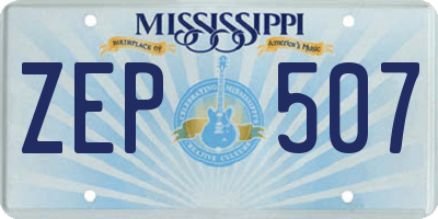 MS license plate ZEP507