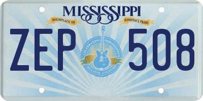 MS license plate ZEP508