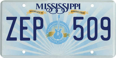 MS license plate ZEP509