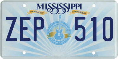 MS license plate ZEP510