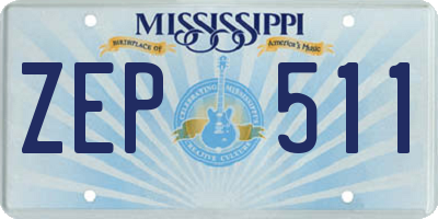 MS license plate ZEP511