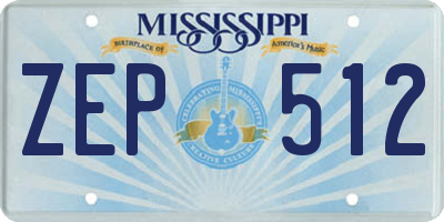 MS license plate ZEP512