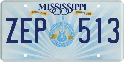 MS license plate ZEP513