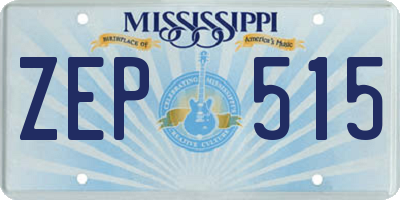 MS license plate ZEP515
