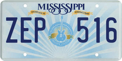 MS license plate ZEP516