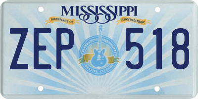 MS license plate ZEP518