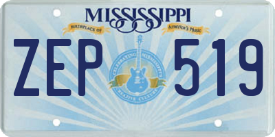 MS license plate ZEP519