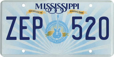 MS license plate ZEP520