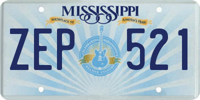 MS license plate ZEP521