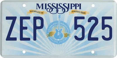 MS license plate ZEP525