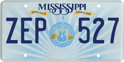 MS license plate ZEP527