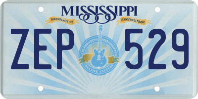 MS license plate ZEP529