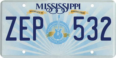 MS license plate ZEP532