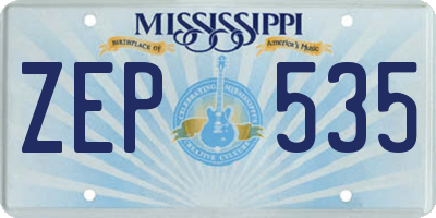 MS license plate ZEP535