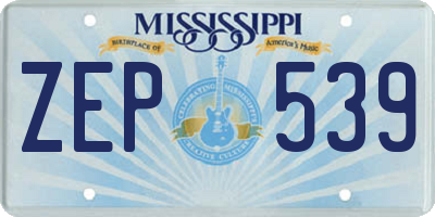 MS license plate ZEP539