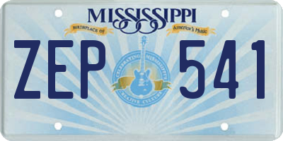 MS license plate ZEP541