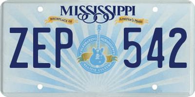 MS license plate ZEP542