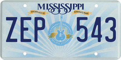 MS license plate ZEP543