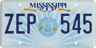 MS license plate ZEP545