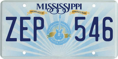 MS license plate ZEP546