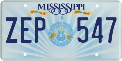 MS license plate ZEP547