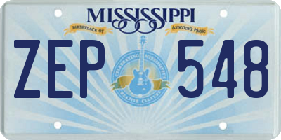 MS license plate ZEP548