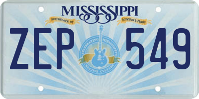 MS license plate ZEP549