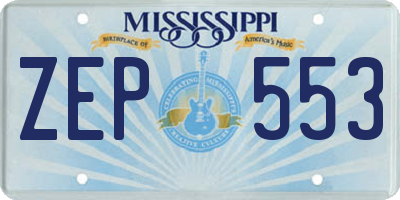 MS license plate ZEP553