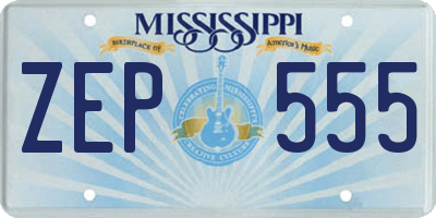 MS license plate ZEP555