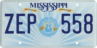 MS license plate ZEP558