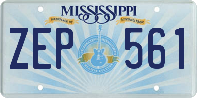 MS license plate ZEP561