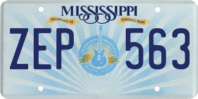 MS license plate ZEP563