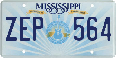 MS license plate ZEP564