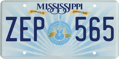 MS license plate ZEP565