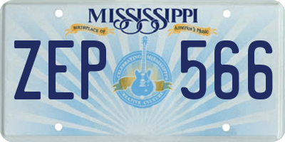 MS license plate ZEP566